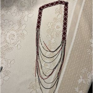 Chan Luu multi-strand bead necklace -blk red and white
